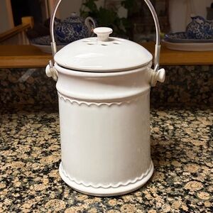 White Ceramic Compost Bin